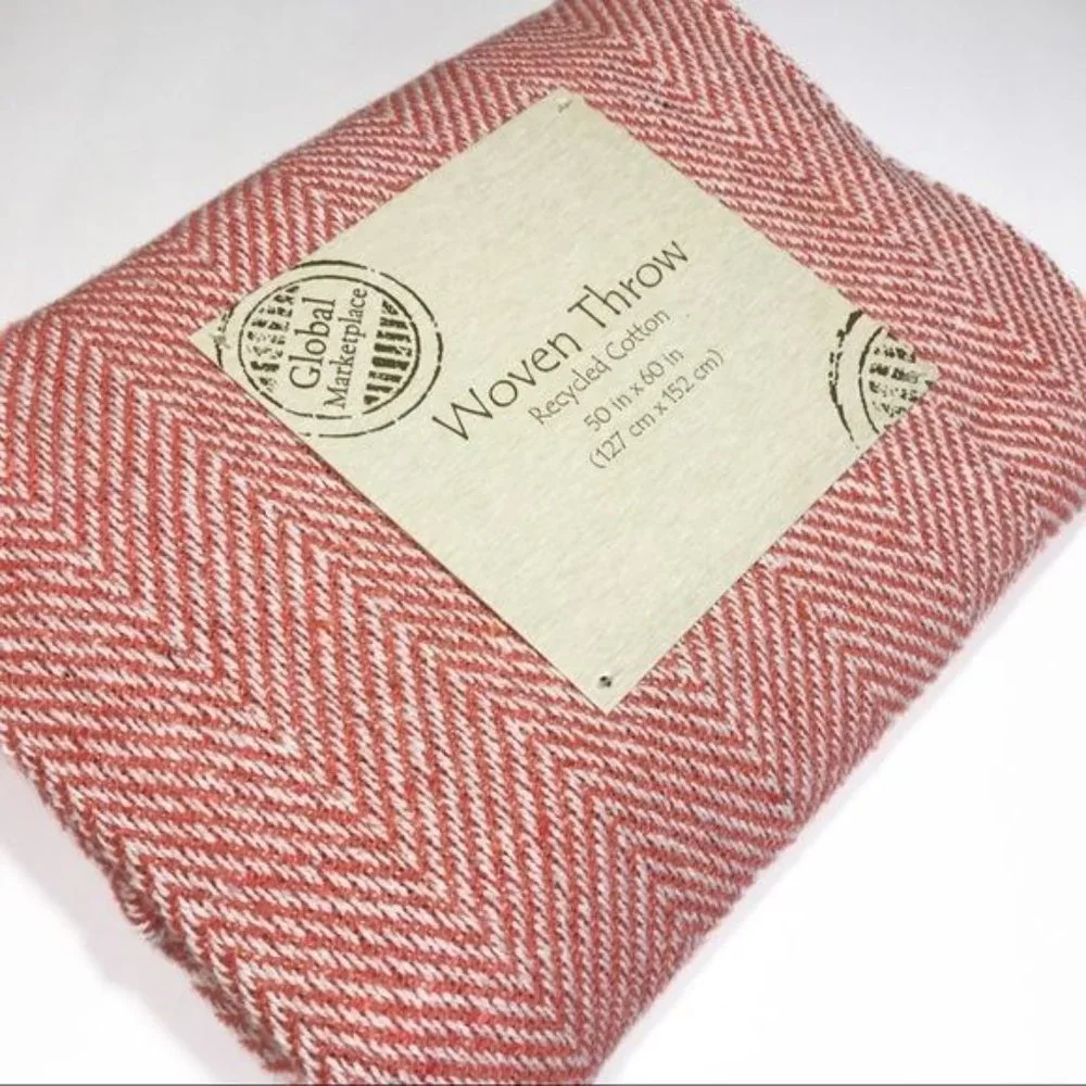 GLOBAL MARKETPLACE Woven Throw In Red